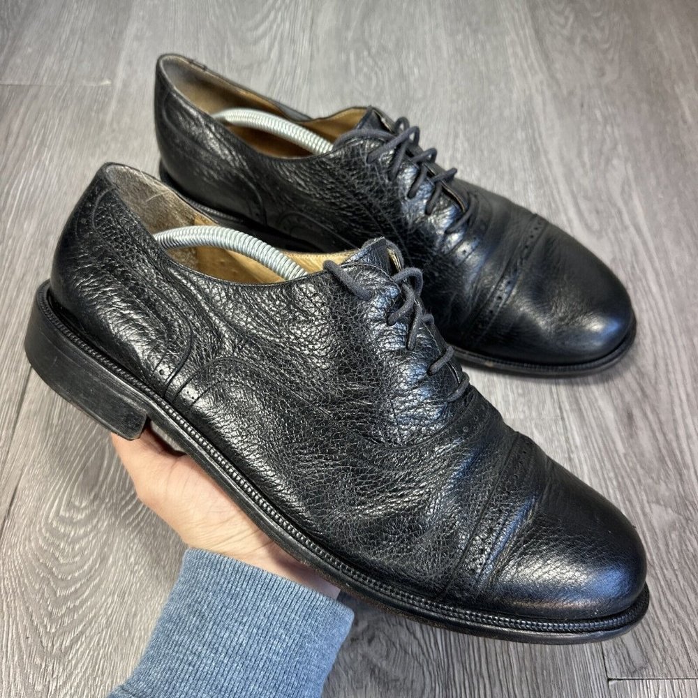 Carlo Martino Oxfords Black Shoes Men's Sz 12  Genuine Leather Italy